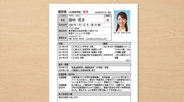 履歴書の正しい書き方と見本