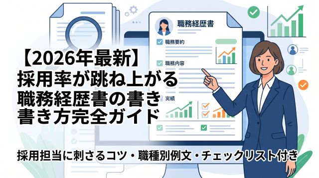 【2026年最新】採用率が跳ね上がる職務経歴書の書き方完全ガイド｜落ちないコツ・職種別例文・チェックリスト付き