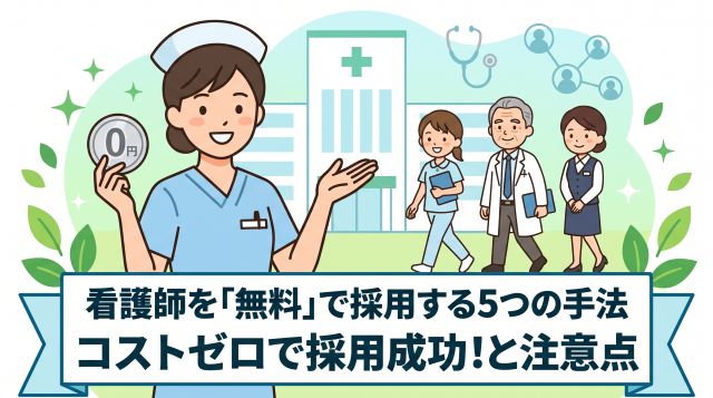 【完全版】看護師を「無料」で採用する5つの方法！コストゼロで採用を成功させるコツと注意点