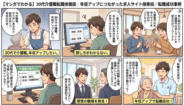 【30代介護職向け】転職で年収アップ！求人サイトを駆使した効率的な探し方と成功事例