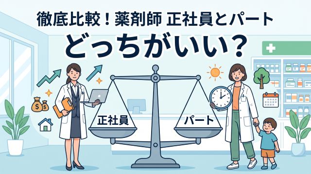 【2026年最新】薬剤師は正社員とパートどっちがいい？年収・働き方の違いとメリットを徹底比較