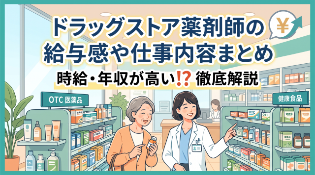 ドラッグストア薬剤師の年収・時給は高い？リアルな給与相場と仕事内容を徹底解説
