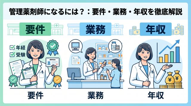 【2026年最新】管理薬剤師とは？年収・要件（実務経験5年など）・業務内容や一般薬剤師との違いを徹底解説