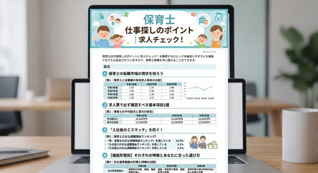 保育士の仕事探しのポイント！失敗しない求人の選び方と確認すべきチェック項目