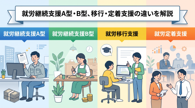 就労継続支援A型・B型とは？就労移行・定着支援との決定的な違いと給料（工賃）データを徹底解説