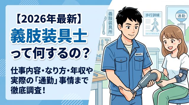 【2026年最新】義肢装具士って何するの？仕事内容・なり方・年収や実際の「通勤」事情まで徹底調査！