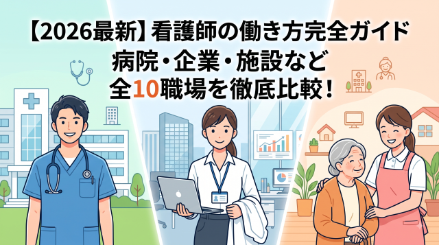 【2026年最新】看護師の働き方完全ガイド｜病院から企業・施設まで全10種類の職場と選び方