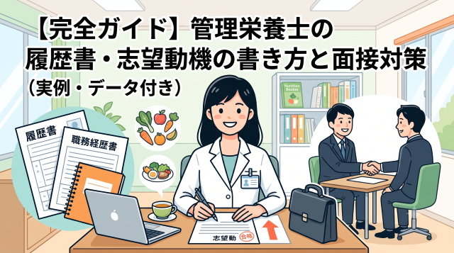 管理栄養士の履歴書・志望動機の書き方と面接対策（実例・データ付き）