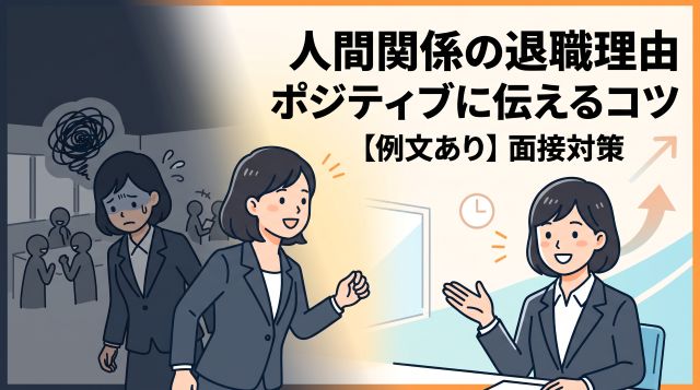 【例文あり】人間関係の退職理由を面接でポジティブに伝えるコツとNG例