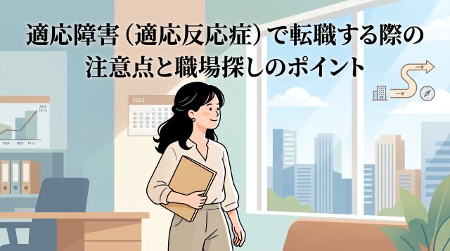 【適応障害（適応反応症）】転職の注意点と失敗しない職場の選び方｜向いている仕事の特徴も解説