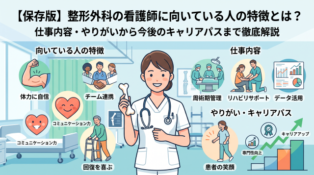 【保存版】整形外科の看護師に向いている人の特徴とは？仕事内容・やりがいから今後のキャリアパスまで徹底解説