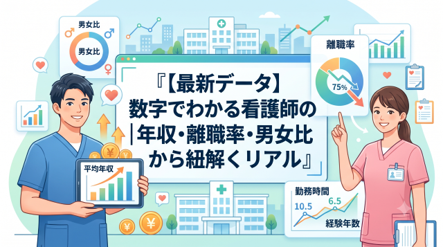 【最新データ】数字でわかる看護師の現状｜年収・離職率・男女比から紐解くリアル