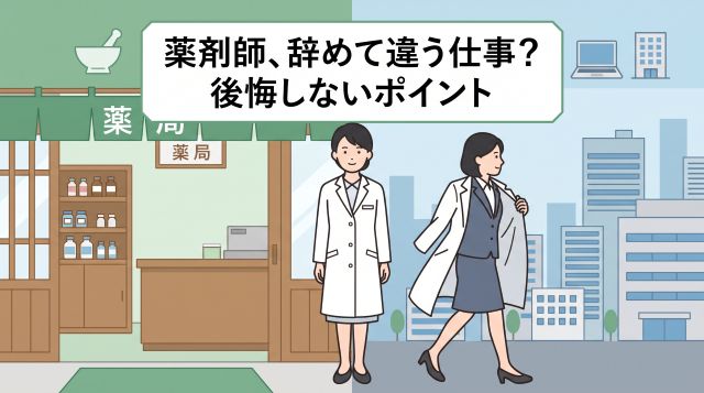 【データで解説】薬剤師を辞めて違う仕事への転職はもったいない？後悔しないための完全ガイド