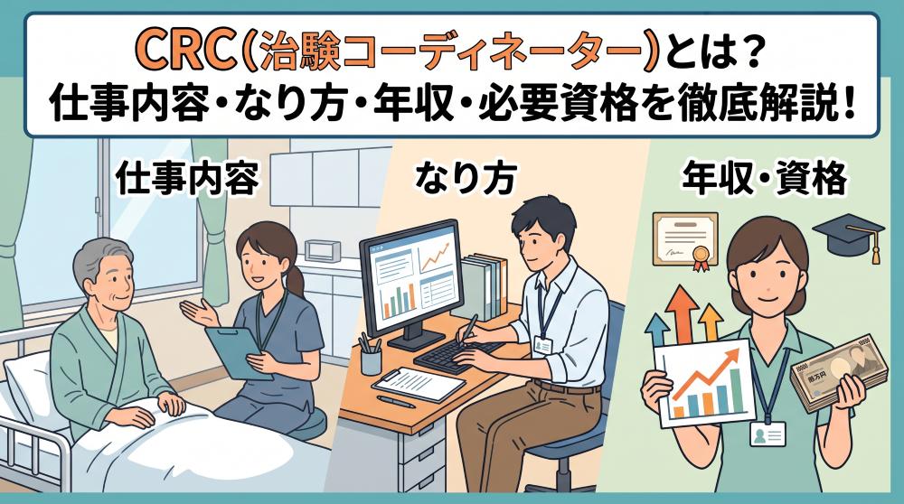 CRC（治験コーディネーター）とは？仕事内容・なり方・年収・必要資格を徹底解説！