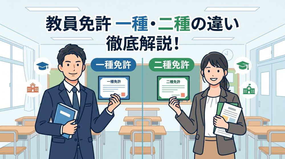 教員免許状の一種と二種の違いとは？単位数・給料・採用への影響やよくある質問を徹底解説！