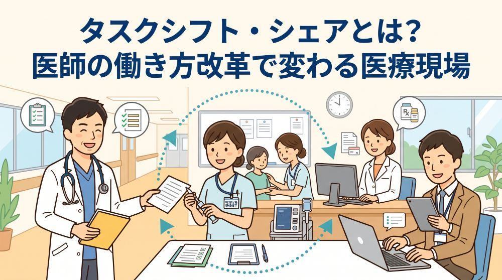 タスクシフト・シェアとは？医師の働き方改革で変わる医療現場と具体例