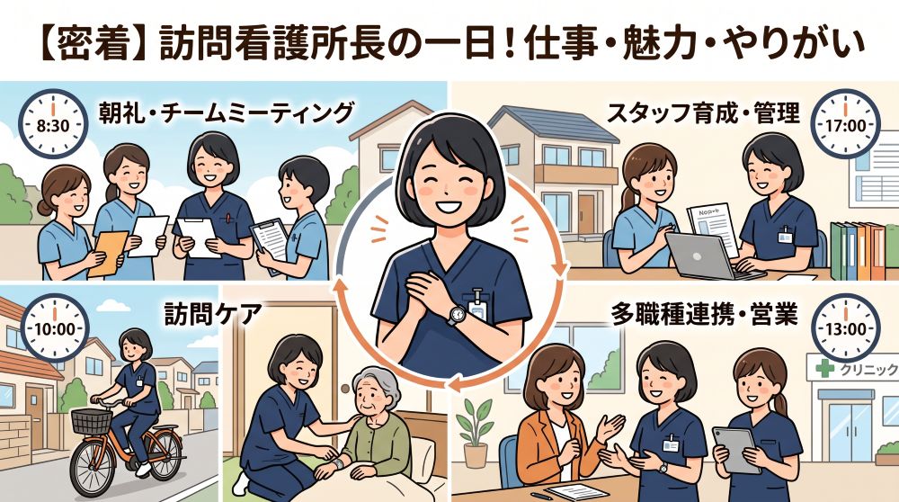 【密着】訪問看護ステーション所長の一日！仕事内容・魅力・やりがいを徹底解説