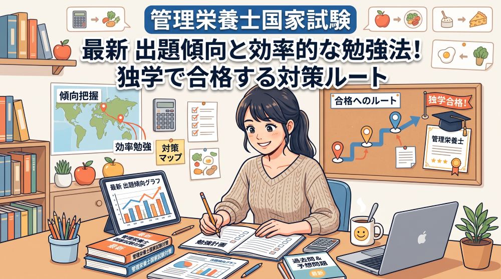 【最新】管理栄養士国家試験の出題傾向と効率的な勉強法！独学で合格する対策ルート