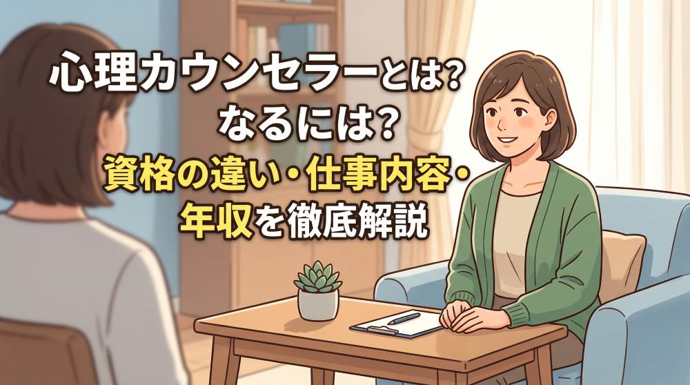 心理カウンセラーとは？なるには？資格の違い・仕事内容・年収を徹底解説