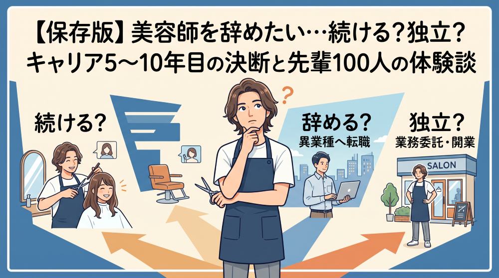 【保存版】美容師を辞めたい…続ける？独立？キャリア5〜10年目の決断と先輩100人の体験談