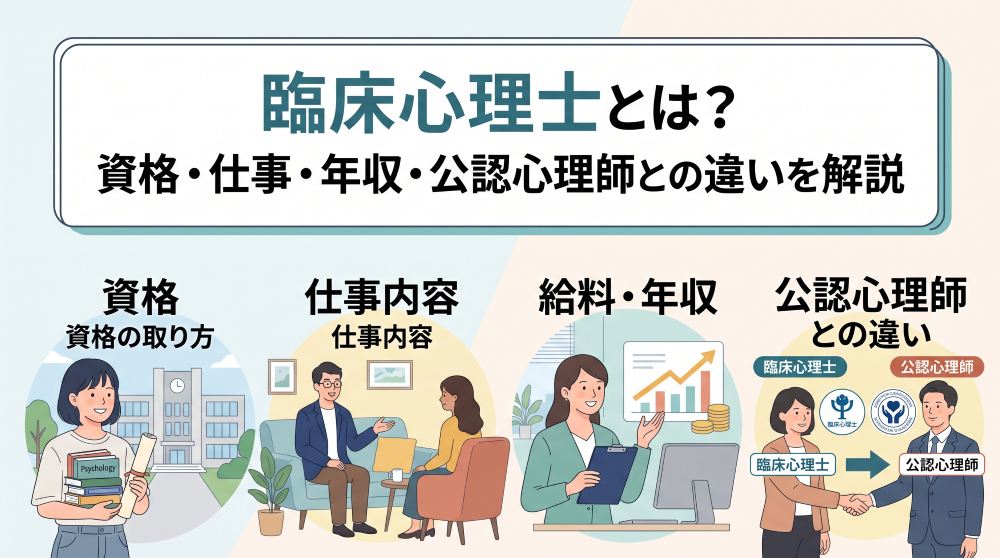臨床心理士とは？仕事内容・年収・公認心理師との違いや資格の取り方を解説