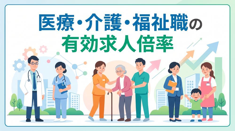【最新版】医療・介護・福祉職の有効求人倍率とは？コロナ前後・長期推移で徹底比較！