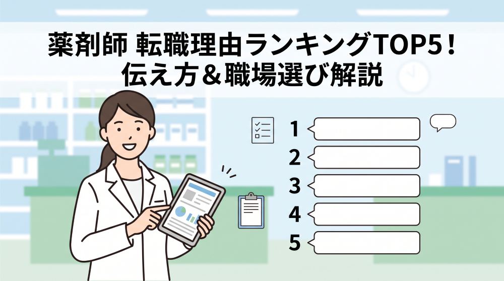 薬剤師の転職理由ランキングTOP5！面接での伝え方や失敗しない職場選びを解説