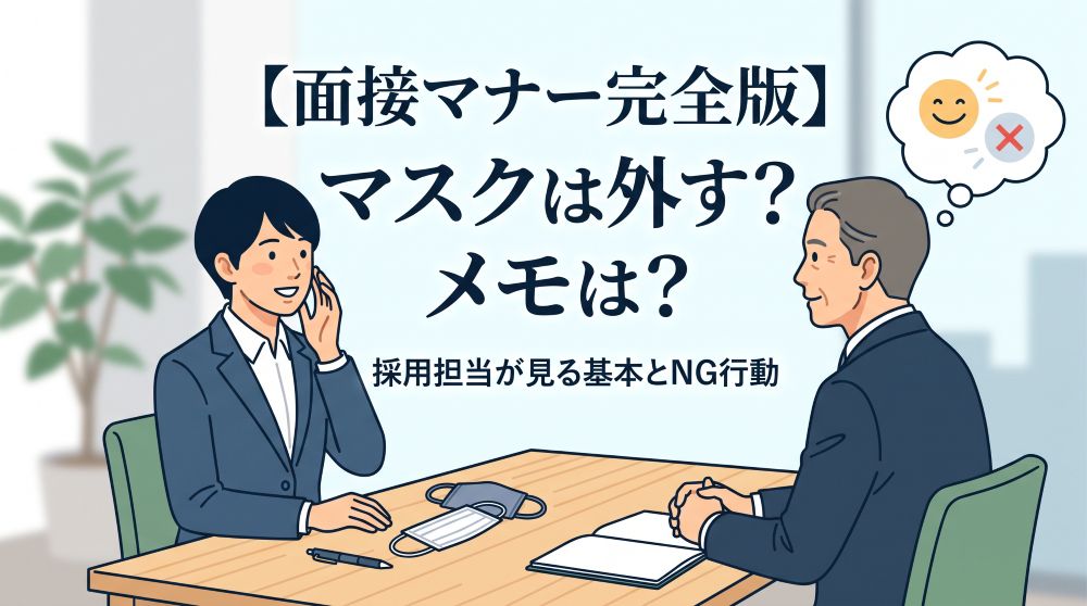 【面接マナー完全版】マスクは外す？メモは？採用担当が見る基本とNG行動