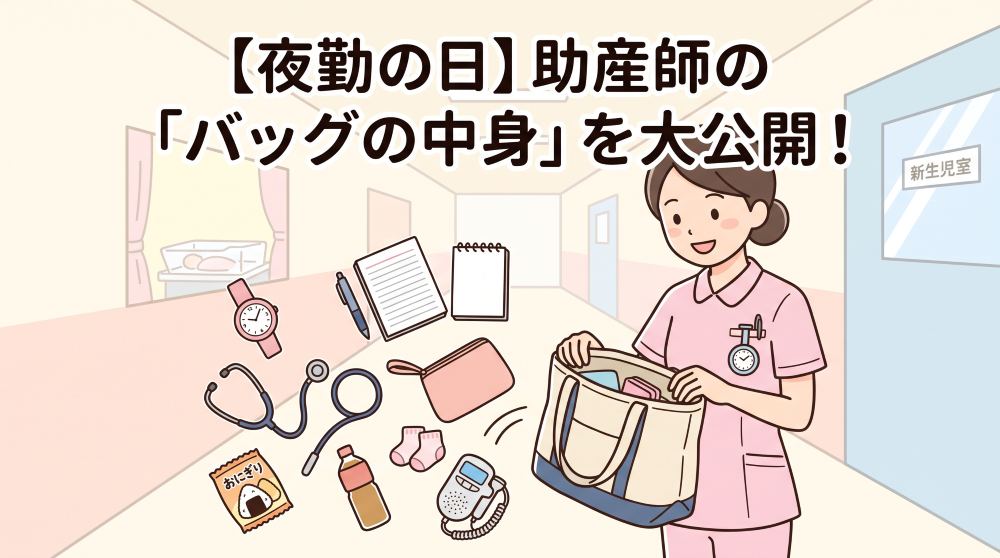【夜勤】助産師のバッグの中身を大公開！産婦人科で必須の持ち物とは？