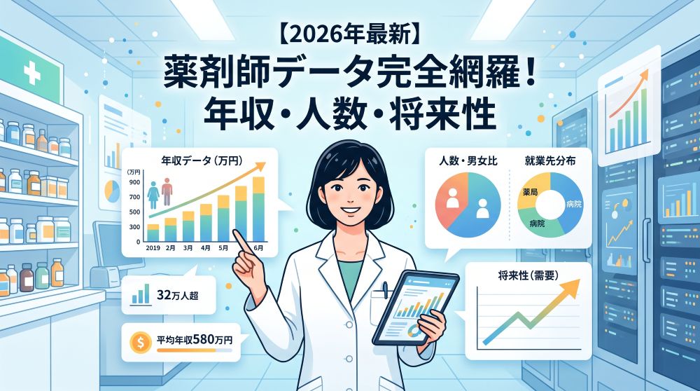 【2026年最新版】薬剤師のデータ完全網羅！年収・人数・将来性を徹底解説