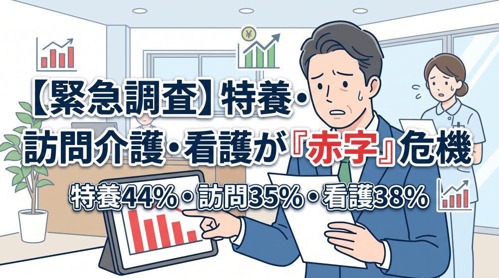【最新】特養44.3%・訪問介護35.1%が赤字！介護経営の実態と対策