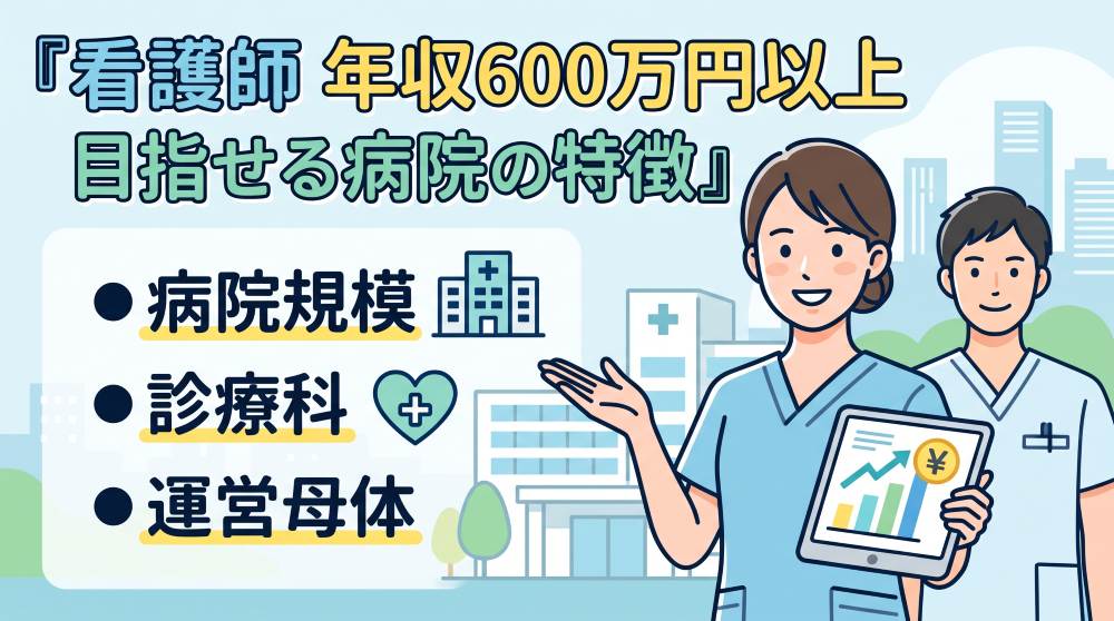 看護師で年収600万円は可能？高収入を狙える病院規模・診療科・運営母体の特徴を徹底解説