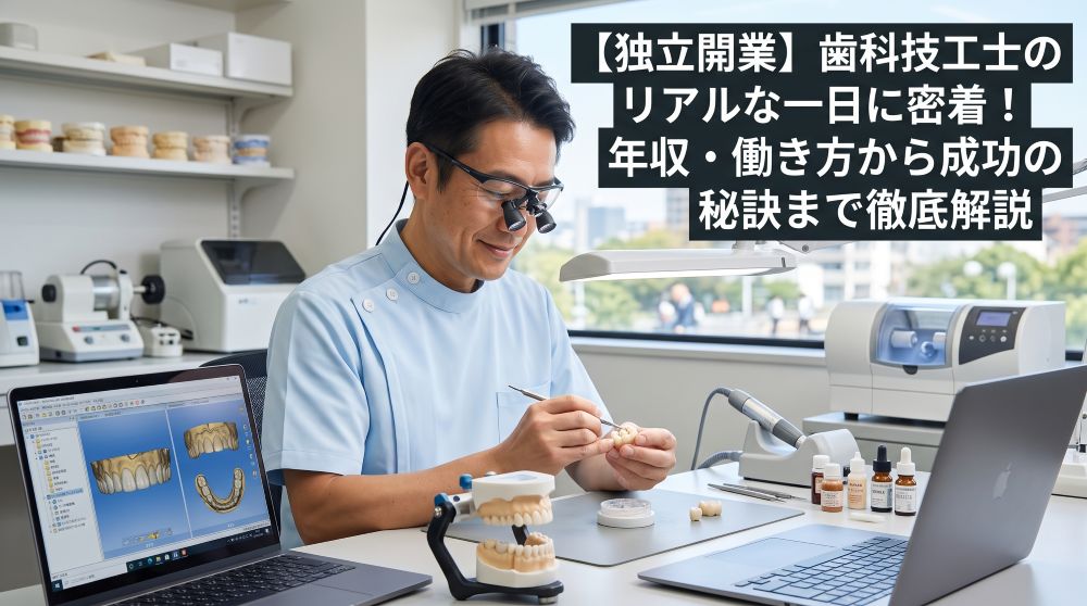 【独立開業】歯科技工士のリアルな一日に密着！年収・働き方から成功の秘訣まで徹底解説