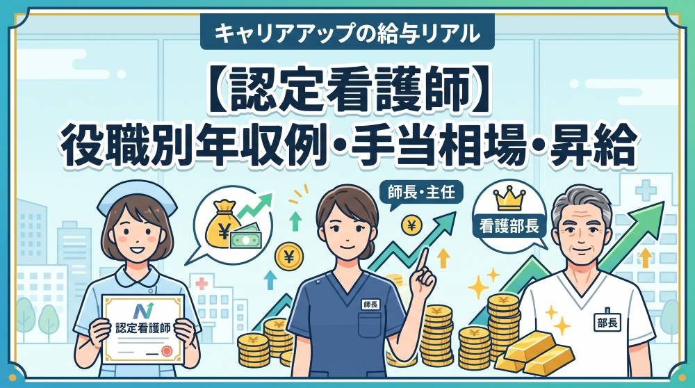 【認定看護師の年収リアル】役職（主任・師長・部長）ごとの給与モデル・手当相場・昇給幅を徹底比較！