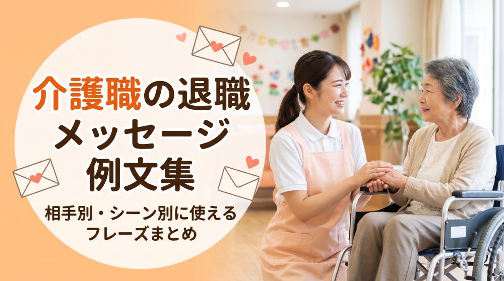 【そのまま使える】介護職の退職メッセージ例文集！利用者・家族・職員別の好印象な挨拶と書き方