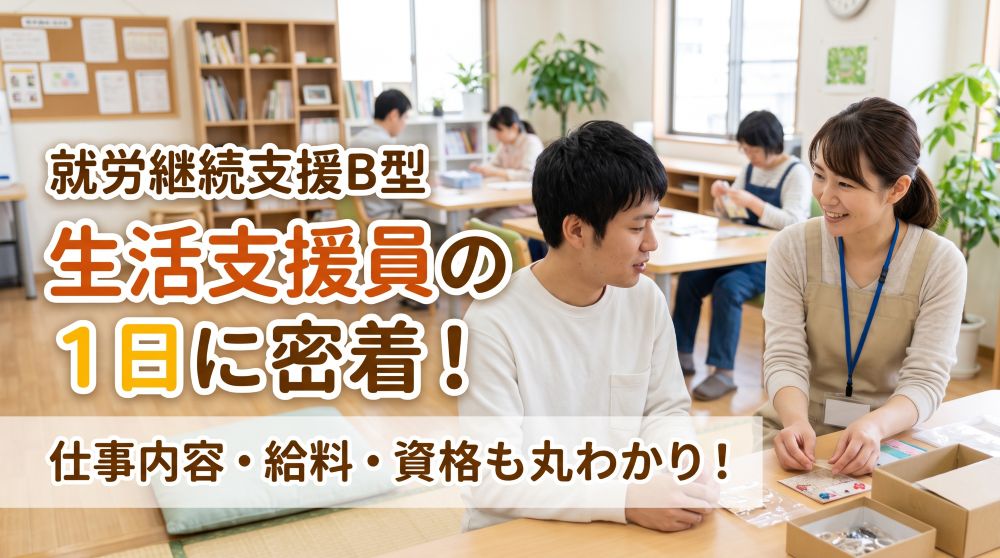 【就労継続支援B型】生活支援員の1日に密着！仕事内容・給料・必要な資格を徹底解説