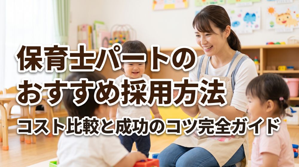 【2026年最新】保育士パートのおすすめ採用方法7選！コスト比較と成功のコツ完全ガイド