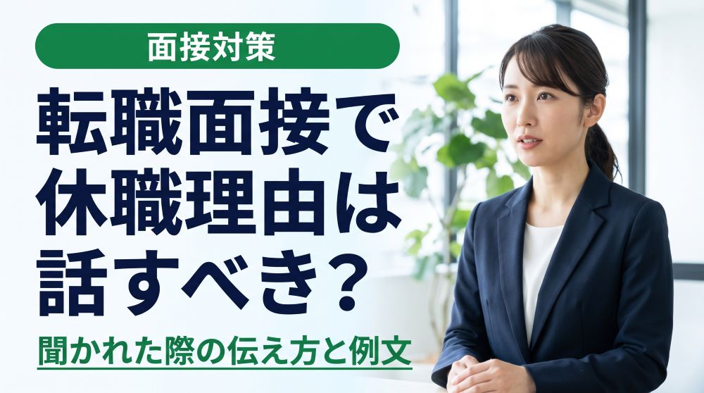 転職面接で休職理由は隠すべき？正しい伝え方と好印象を与える回答例文集