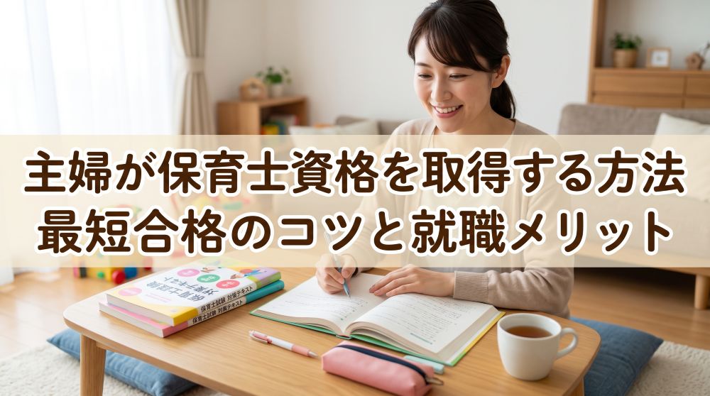 主婦が保育士資格を取得する方法！最短合格のコツと就職メリット