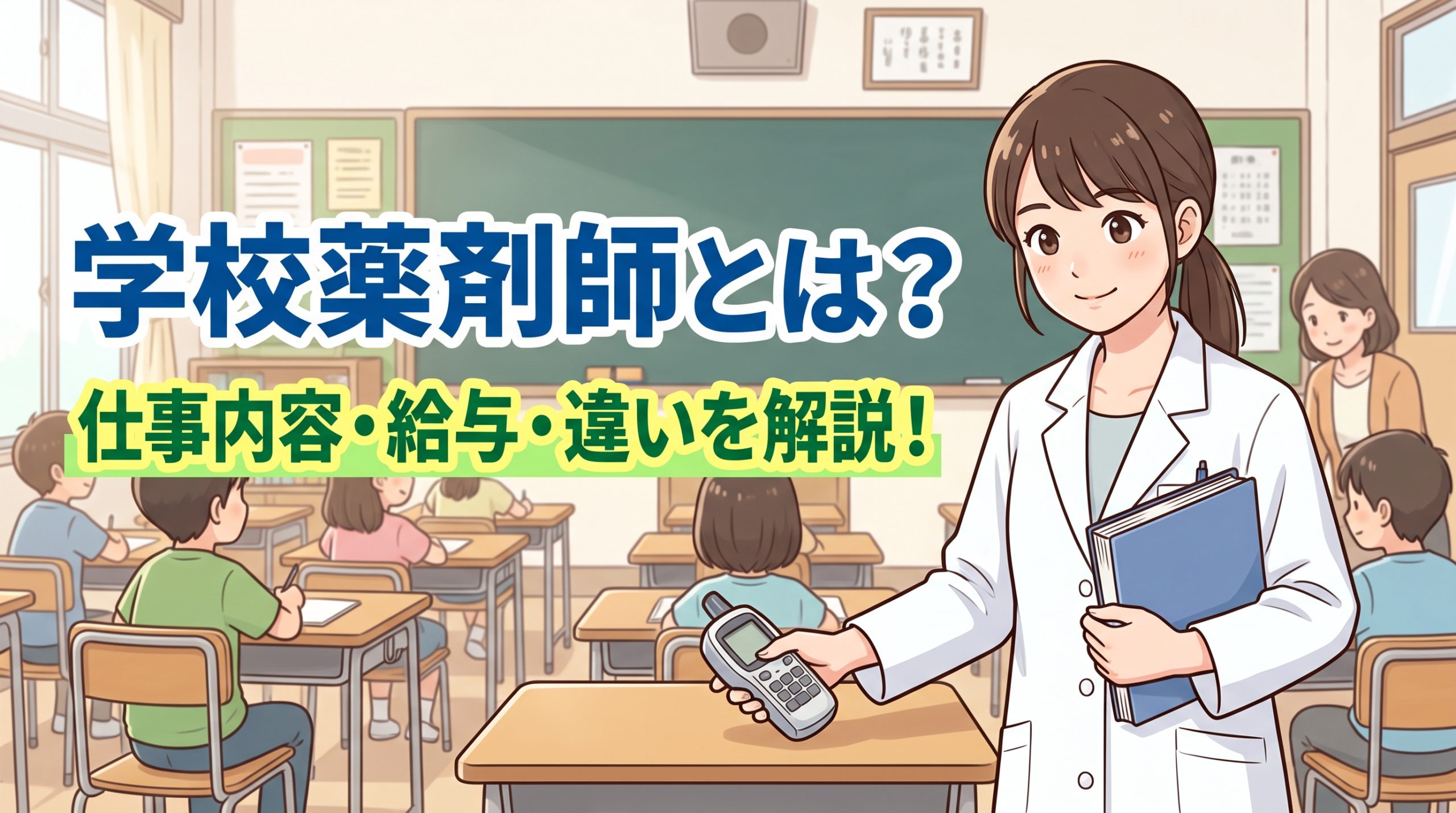 【学校薬剤師とは】仕事内容や年収、通常の薬剤師との違い・なり方をデータで解説
