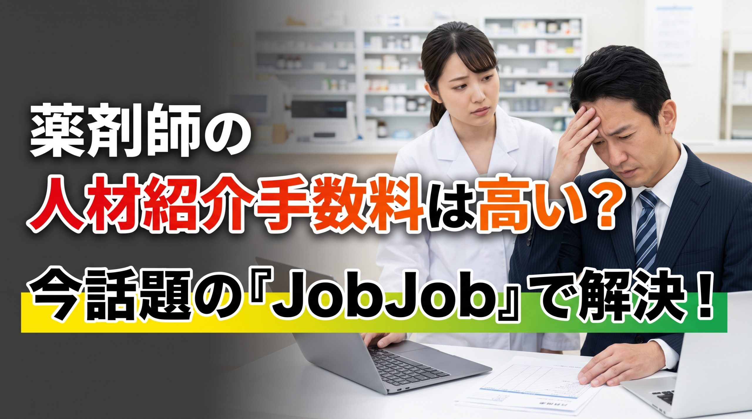 【2026年最新】薬剤師の人材紹介手数料は高い？相場と今話題のJobJobで費用を抑える方法